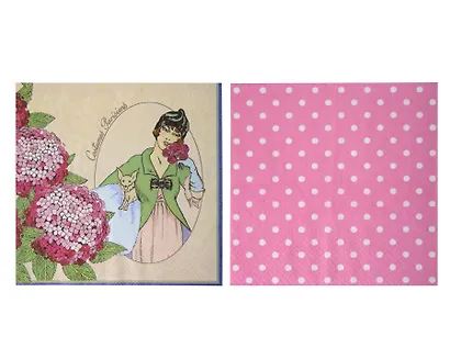 Набор для творчества,Салфетки для декупажа, Дама / Горох - 2 шт. - фото 1