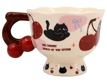Кружка Cherry Cat Котик с бантиком (керамика) (360мл) (12-6641-202604-06) - фото 2