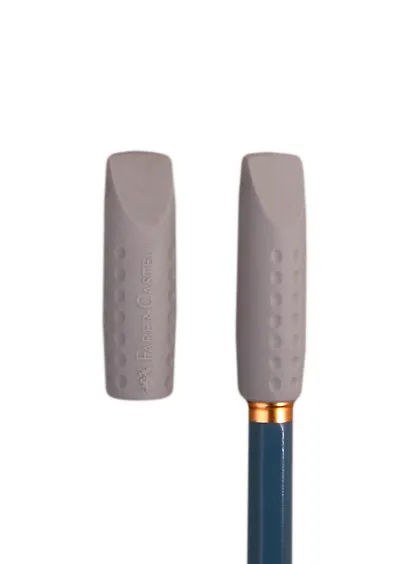 Ластик-колпачок «Grip 2001», Faber-Castell, серый, трехгранный, 2 штуки - фото 1