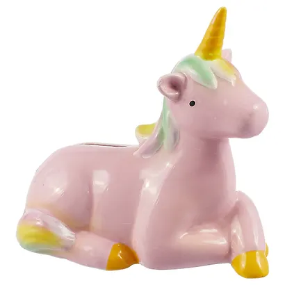 Копилка Единорог с разноцветной гривой (керамика) (12х13) (12-7365-LP80161) - фото 1