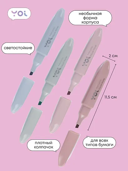 Текстовыделители Yoi, "Claude Monet. Inspiration series", 4 цвета - фото 4