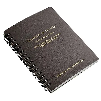 Блокнот 80 листов в клетку "Flora", 102*142, черный, спираль - фото 2