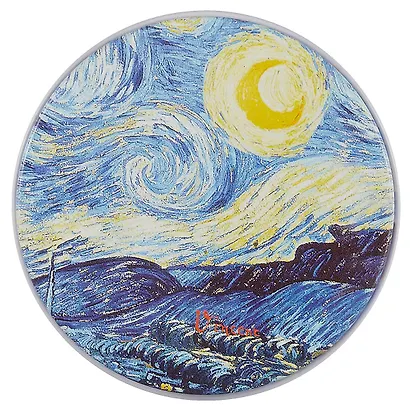 Шкатулка круглая Ван Гог Звездная ночь (металл) (7,5см) - фото 3