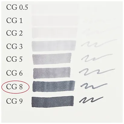 Маркер художественный "Сонет" холодный серый 8, двухсторон., тонк. и широк.долото, Сонет - фото 3