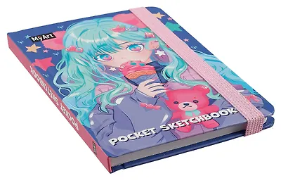 Скетчбук А6 48л "Pocket Скетчбук. Мой мишка" белый офсет, резинка, тв.обложка - фото 2