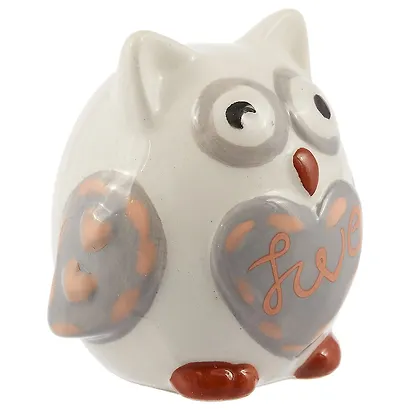 Фигурка Сова разноцветная с сердечком(керамика)(7*6см) - фото 2