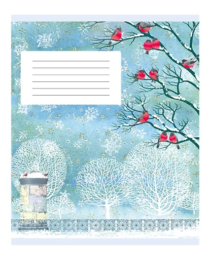 Тетрадь в клетку Listoff, "Зимний пейзаж (Универсальная плашка)", 24 листа, в ассортименте - фото 2