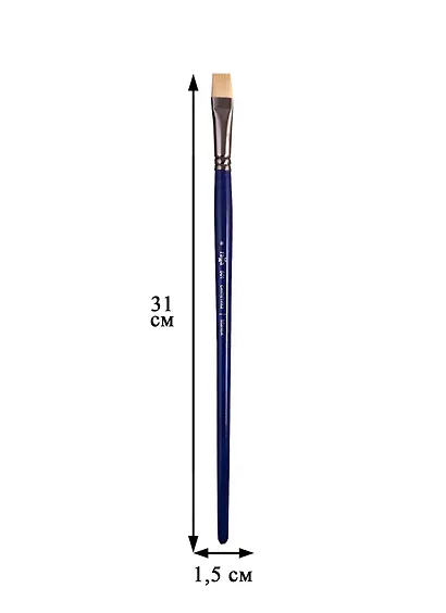 Кисть художественная Манеж, синтетика упругая, плоская, длинная ручка №8, Гамма - фото 2