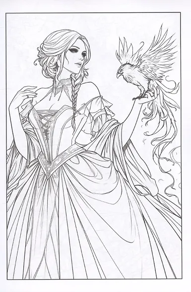 Раскраска-антистресс. Девушки. Песнь дракона - фото 4