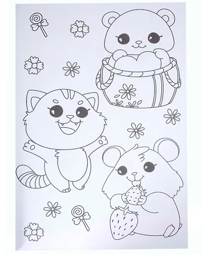 МАКСИ-РАСКРАСКА с наклейками. КАВАЙИ - фото 3