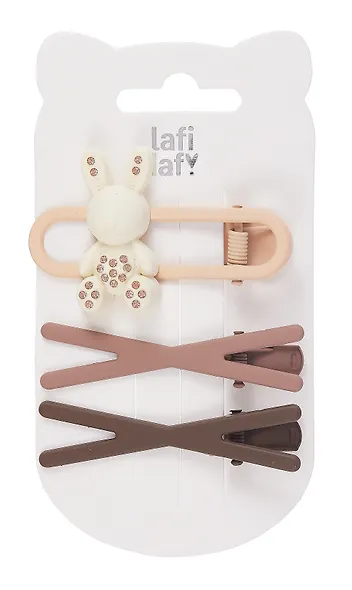 Набор заколок Зайчик и бантики матовые (3шт) (пластик) (6см) (12-03946-B87) (Lafilaf) - фото 6