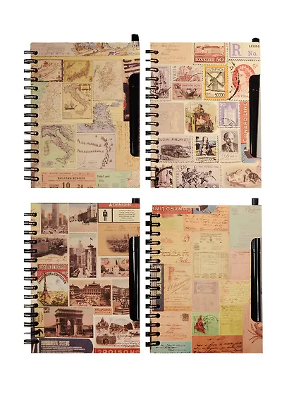 Записная книжка А6 92л "Постеры винтаж" с ручкой, спираль, Haich - фото 1