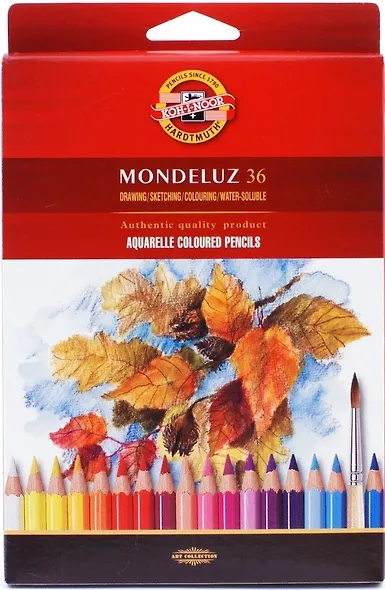 Карандаши цветные Koh-I-Noor, Mondeluz, акварельные 36 цветов - фото 1