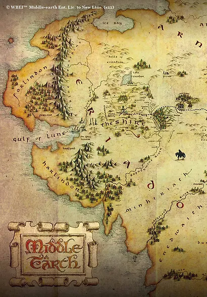 Обложка для паспорта. Хоббит. Карта Средиземья - фото 4