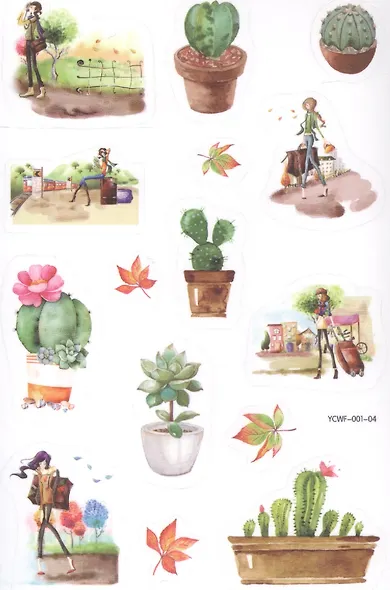Наклейки PVC  Watercolor, 6 листов - фото 9