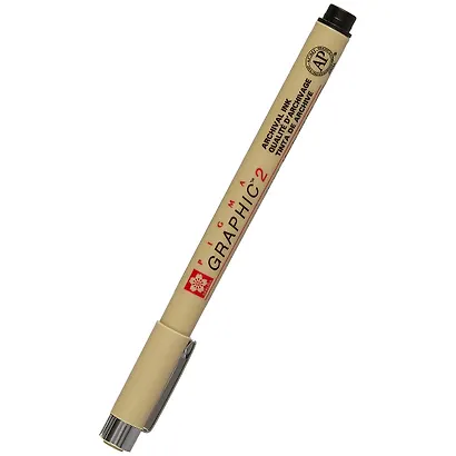 Капиллярная ручка «Pigma Graphic 2», Sakura, чёрная - фото 1