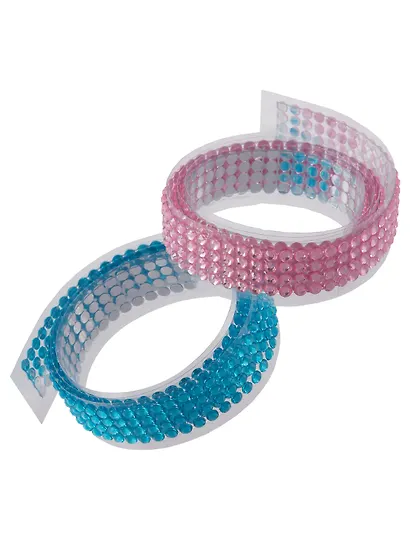 Набор Лента клейкая декоративная со стразами 50смх1,8см Голубая (11-22881-7732) (упаковка)+Лента клейкая декоративная со стразами 50смх1,8см Розовая (11-22881-7730) (упаковка) - фото 7