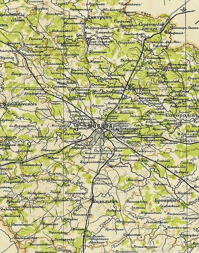 Карта-ретро Московской губернии, состояние на 1896 г., в картонном тубусе с подвесом - фото 2