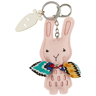 Брелок цветной Зайчик с шарфиком (PU) (13,5 см) (12-7260A-1) - фото 1