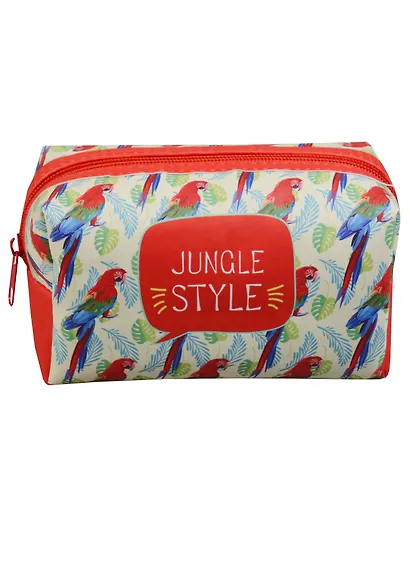 Косметичка на молнии Jungle style (Попугаи) (16х8) (ПВХ бокс) - фото 1