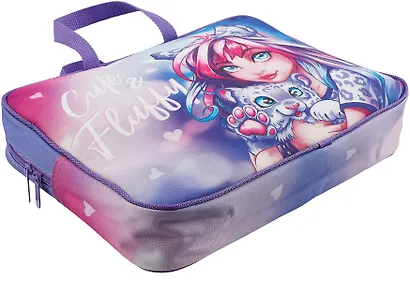 Папка для тетрадей Феникс+, "Девушка с барсом", А4+, на молнии - фото 3