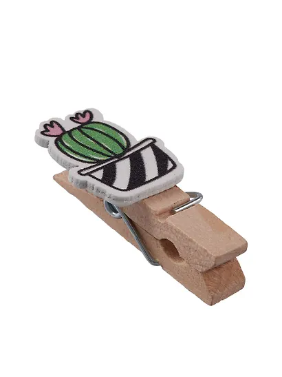 Прищепки декоративные с веревкой 10 шт. Кактусы - фото 3