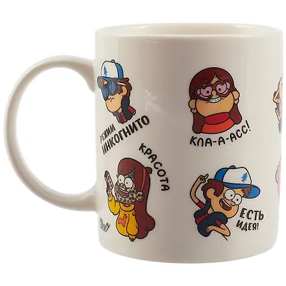 Кружка Гравити Фолз Стикеры 350 мл. (фарфор) в подарочной упаковке - фото 2