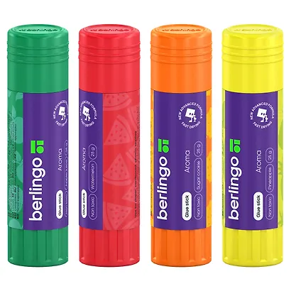 Клей-карандаш 25г "Aroma", ароматизированный (яблочный сок, арбуз, сахарное печенье, ананас), ПВП - фото 1