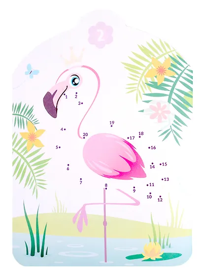Сказочный фламинго. Нарисуй по точкам от 1 до 20 - фото 3