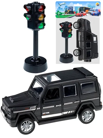 Внедорожник в наборе со светофором. Открывающиеся двери 16.5х5х21см (Арт. И-8788) - фото 2