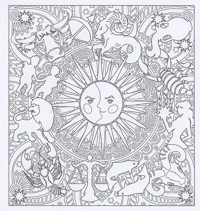 Релакс-раскраска. Волшебный зодиак - фото 2