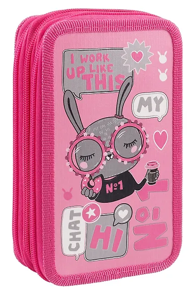 Пенал 3 отделения "В модном чате" 19*11 см - фото 2