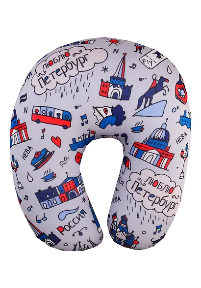 Подушка на шею антистресс «СПб Люблю Петербург», (35х35 см) - фото 1