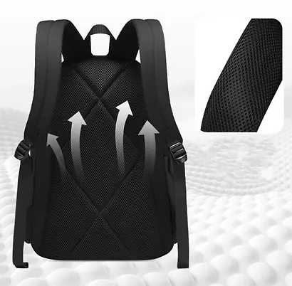 Рюкзак черный "Sun Eight" 47*32*15,5см, 3 отделения, 3 кармана, с брелоком - фото 4