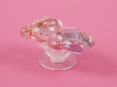 Попсокет Мишка перламутр с блестками (ПВХ) (6,5 см), Bookvalno - фото 5