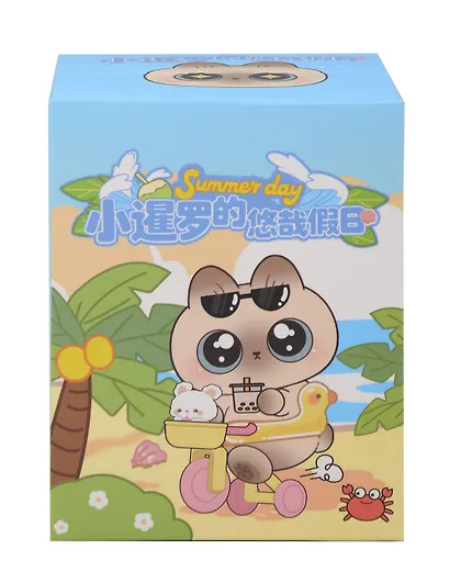 Игрушка Сиамский котик на велосипеде (10см) (пластик) (Blind Box) (12-7655-202508-1040-362) - фото 1