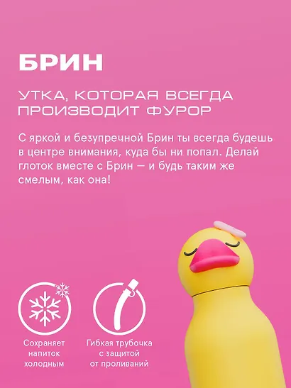 Бутылка для холодных и горячих напитков Asobu Утенок (460 мл) (69765) - фото 4