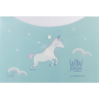 Папка -конверт «Pastel Unicorn» А4 на кнопке, 2 отделения, в ассортименте - фото 3