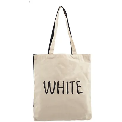 Сумка-шоппер BlackWhite черно-белая, текстиль, 40см.*32см. - фото 2