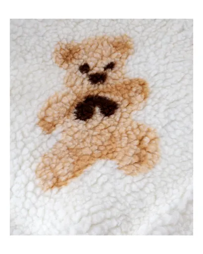 Сумка-шоппер плюшевая Мишки (белая) (40х36) (12-ZhenPin-2710) - фото 2