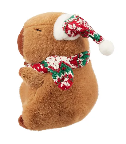 Мягкая игрушка Капибара в новогоднем колпачке и шарфе (23см) (12-Shendang-CR03) - фото 4