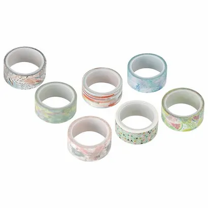 Клейкие WASHI-ленты д/декора Микс №1, 15мм*3м, 7цв, рисовая бумага, ОСТРОВ СОКРОВИЩ, 661709 - фото 3