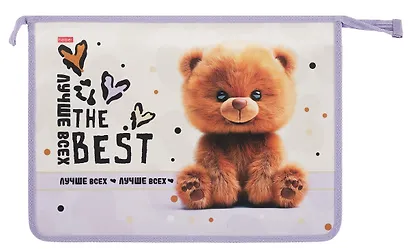 Папка для тетрадей А4 "Пушистый мишка" 24,5*34*7,5 см, 2 отделения - фото 4
