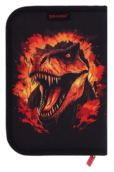 Пенал 1 отделение "Fire dino" с наполнением, 21*14 см, 24 предмета - фото 6
