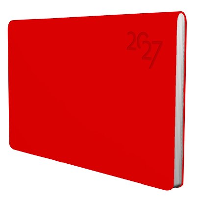 Планинг дат. 2027г. 64л "Soft Touch" пламенный красный, иск.кожа, интегр.переплет, тонир.блок, скругл.углы, ляссе, инд.уп - фото 1