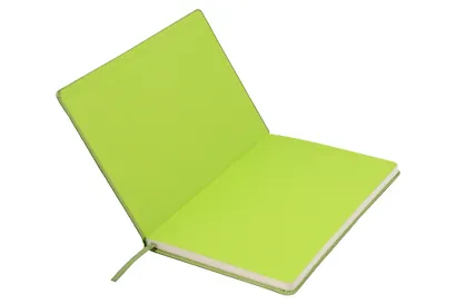 Книга для записей А4- 96л кл. "Joy Book. Чай матча" иск.кожа, тонир.блок, скругл.углы, ляссе, резинка - фото 4