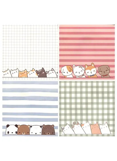 Блок бумаги 80*80 самоклеящийся 80 листов, "Cute animals", в ассортименте - фото 2
