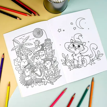 Раскраска с наклейками. Коты (48 наклеек) - фото 3