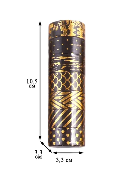 Клейкие WASHI-ленты для декора с фольгой ЧЕРНОЕ ЗОЛОТО, 15 мм х 3 м, 7 шт., рисовая бумага, ОСТРОВ СОКРОВИЩ, 661714 - фото 6
