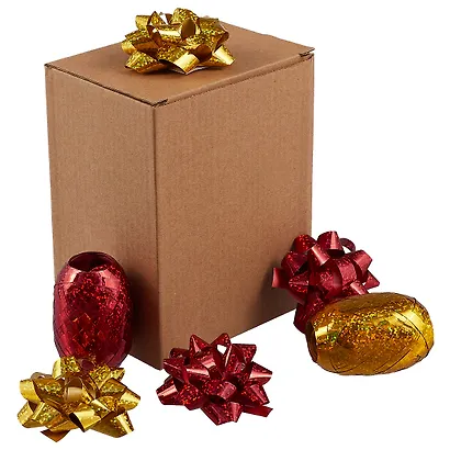 Набор для упаковки «Жёлтый и красный», 2 катушки лент, 2 банта - фото 2